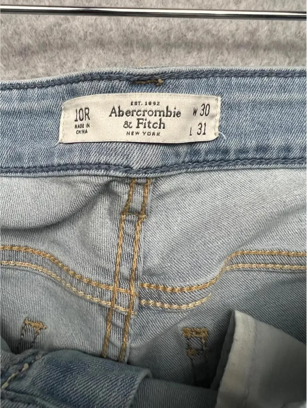 Abercrombie & Fitch Rhinestone Bling EmbellishDistress Jeans Women Size 10R Y2K